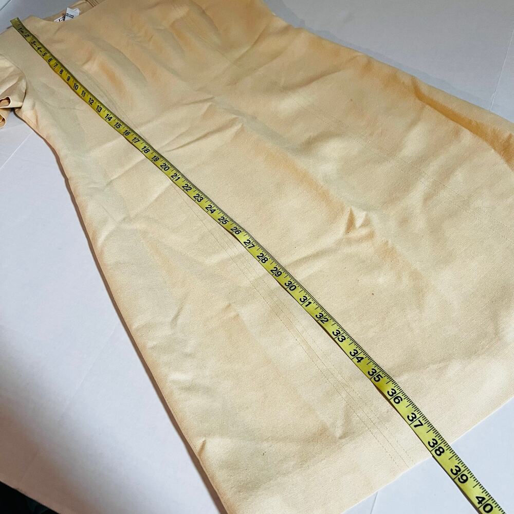 Vintage Talbots Linen Blend Short Sleeve Sheath Dress Size 6 Light Yellow - Picture 5 of 6